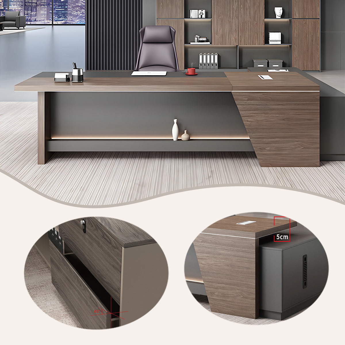 NANAKAGU オフィスデスク 社長机 オフィスデスク,エグゼクティブデスク