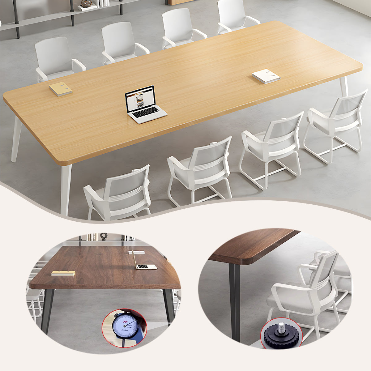 会議用テーブル ミーティングテーブル 会議机 相談用 R加工 スチールフレーム シンプル カスタマイズ可能 HYZ-N018