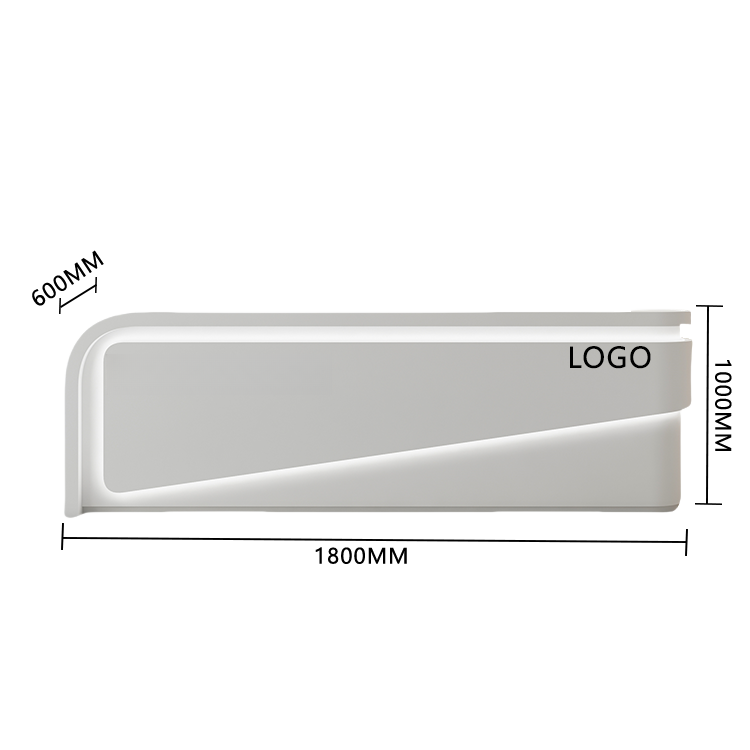 受付カウンター レジカウンター 大型 店舗用 引き出し 焼付塗装 大容量収納 グレー カスタマイズ可能 JDQT-BODS-N020