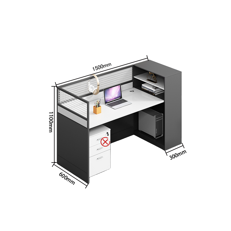 オフィスデスク デスク 事務机 パーテーション 大容量収納 配線穴付き 多人数 快適 ホワイト カスタマイズ可能 YGZ-N004