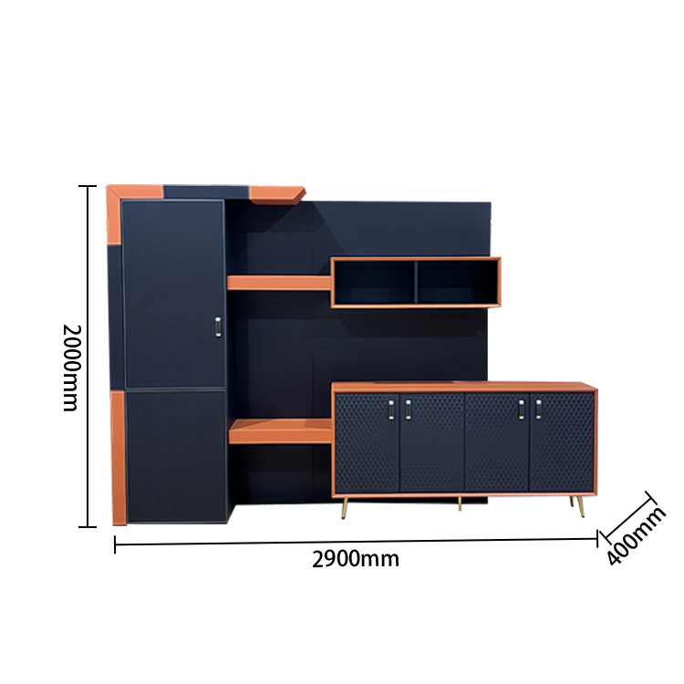 ワークデスク オフィスデスク 社長机 昇降可能デスク 電動昇降デスク 引き出し 大容量収納 オレンジ カスタマイズ可能 LBZ-N023