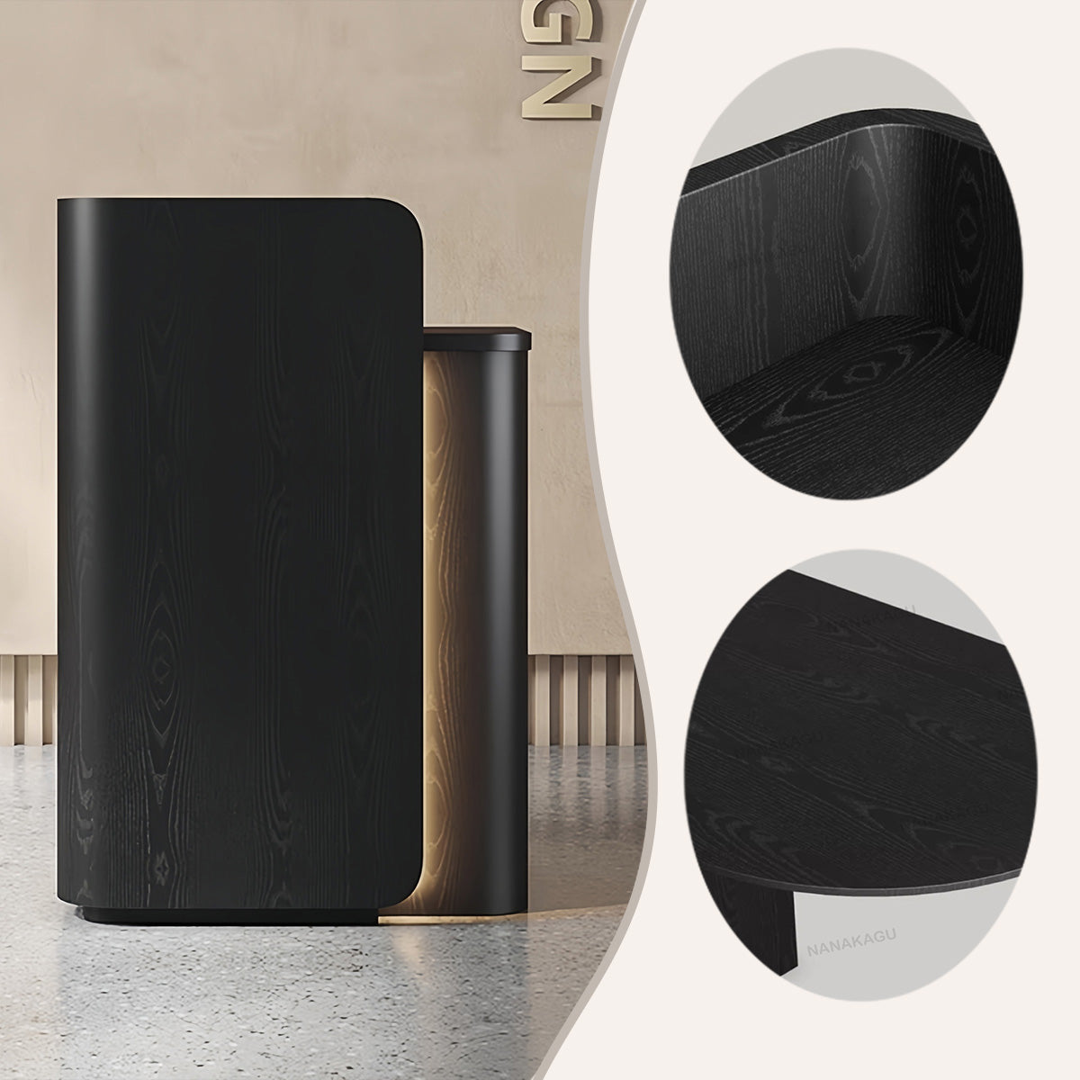 レジカウンター 小型レジカウンター 店舗用 鍵ロック 引き出し収納 受付 耐久性 高品質 洗練 贅沢 ブラック JDQT-N039