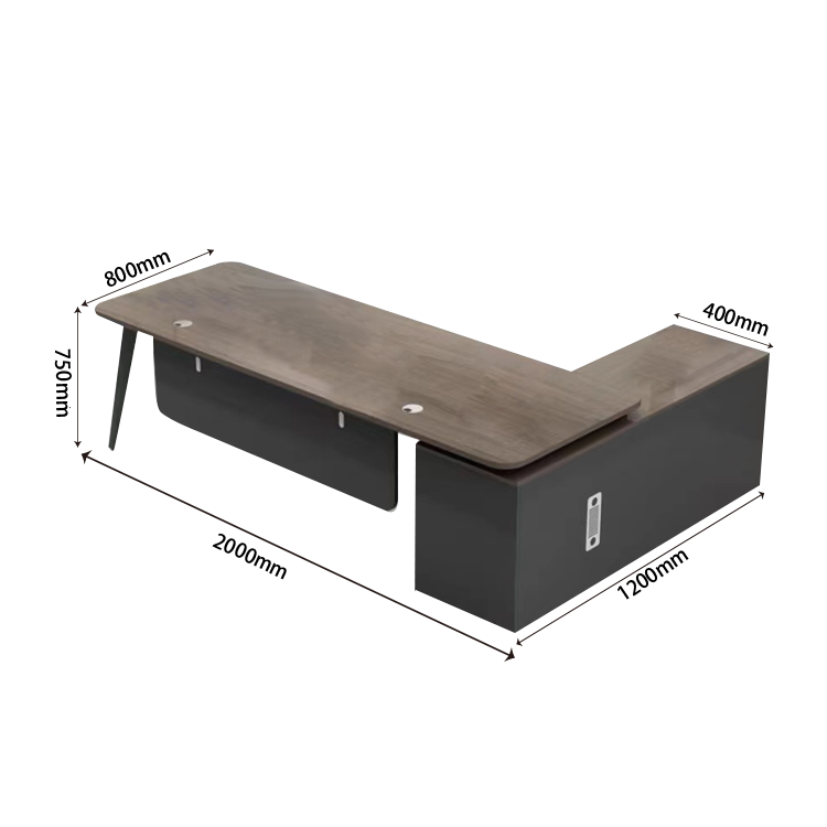 オフィスデスク エグゼクティブデスク 社長机 R加工 サイドキャビネット 幕板 配線穴 大容量 シンプル カスタマイズ可能 LBZ-N013