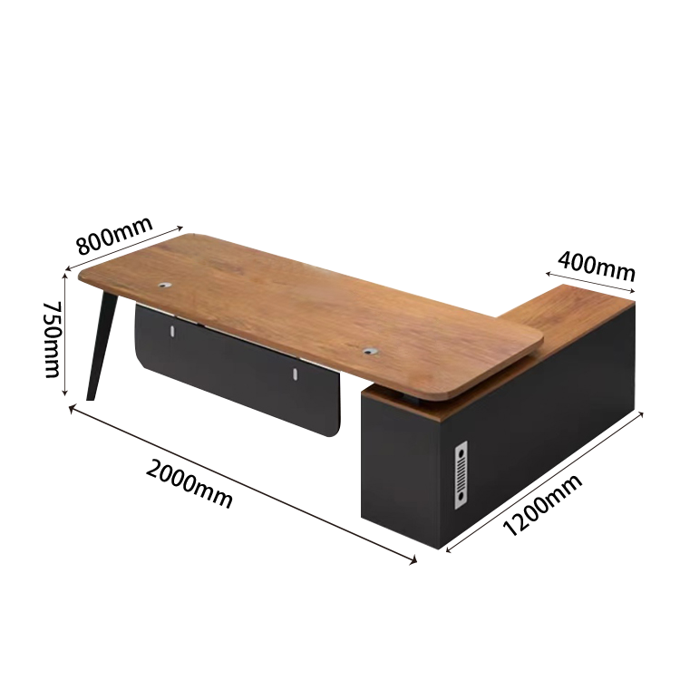 オフィスデスク エグゼクティブデスク 社長机 R加工 サイドキャビネット 幕板 配線穴 大容量 シンプル カスタマイズ可能 LBZ-N013