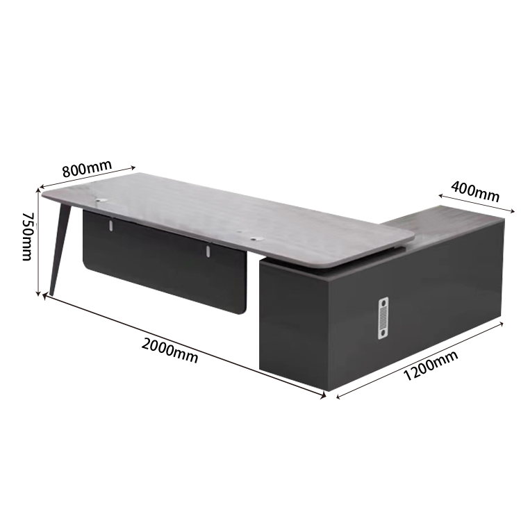 オフィスデスク エグゼクティブデスク 社長机 R加工 サイドキャビネット 幕板 配線穴 大容量 シンプル カスタマイズ可能 LBZ-N013