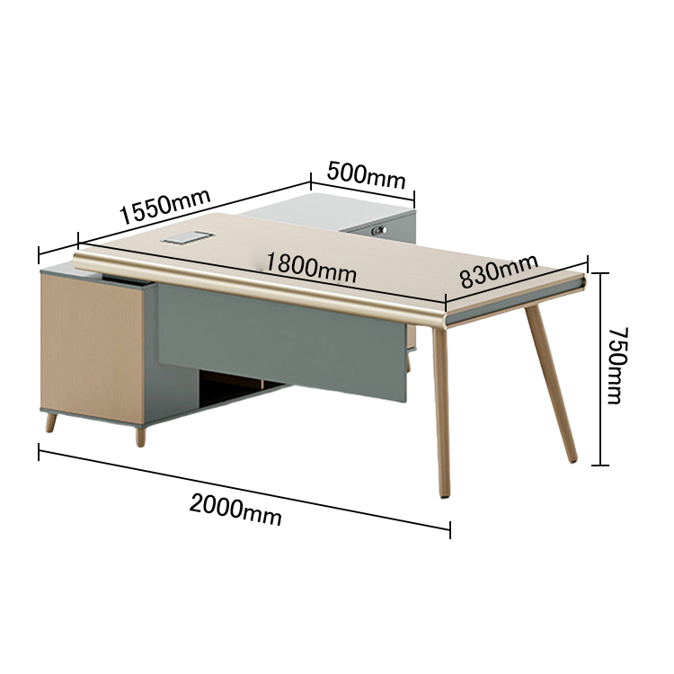 エグゼクティブデスク ワークデスク オフィスデスク ダイヤル錠 引き出し 配線ボックス 幕板 シンプル カスタマイズ可能 LBZ-N055