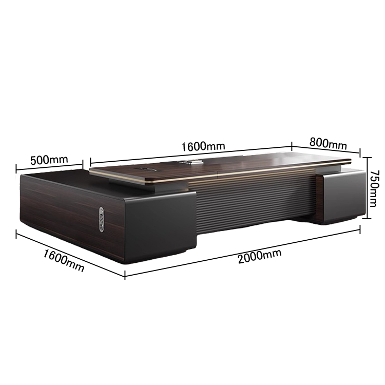 エグゼクティブデスク フィスデスク デスク 冷却ファン付き ダイヤル錠 幕板付き おしゃれ ローズウッド カスタマイズ可能 LBZ-N048