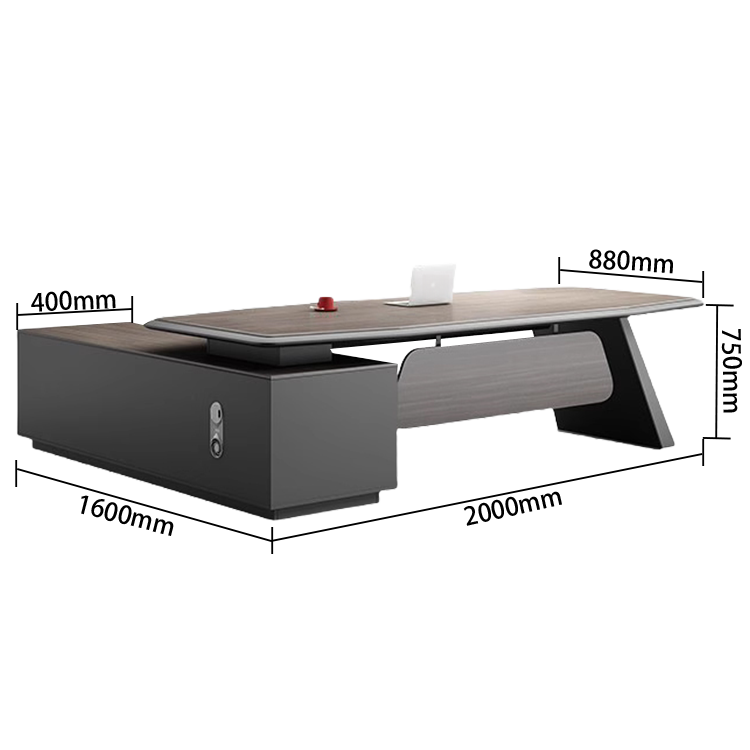 エグゼクティブデスク オフィスデスク 事務用 引き出し ダイヤル錠 R加工 USBボード モダン カスタマイズ可能 LBZ-N035