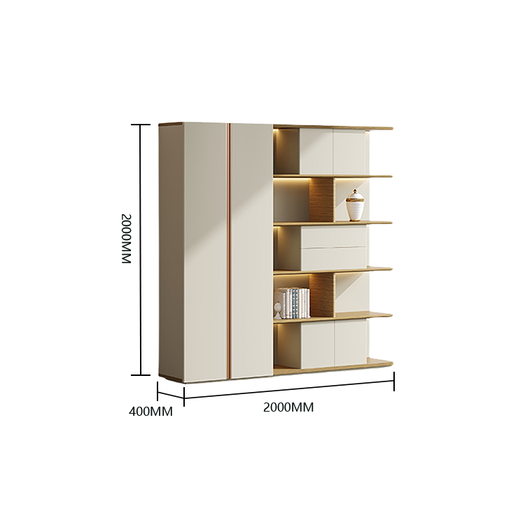 オフィスキャビネット ディスプレイラック 収納棚 社長室 分類収納 オープン収納 大容量収納 カーキ カスタマイズ可能 BGCWG-N039