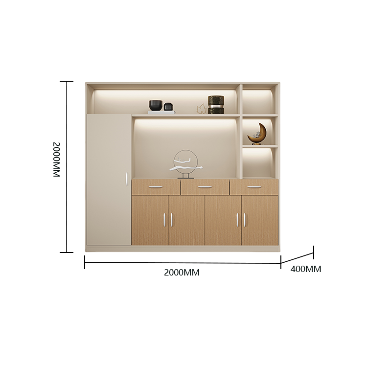 オフィスキャビネット ディスプレイラック 収納棚 オープン収納 多目的 大容量収納 厚手 カーキ カスタマイズ可能 BGCWG-N040