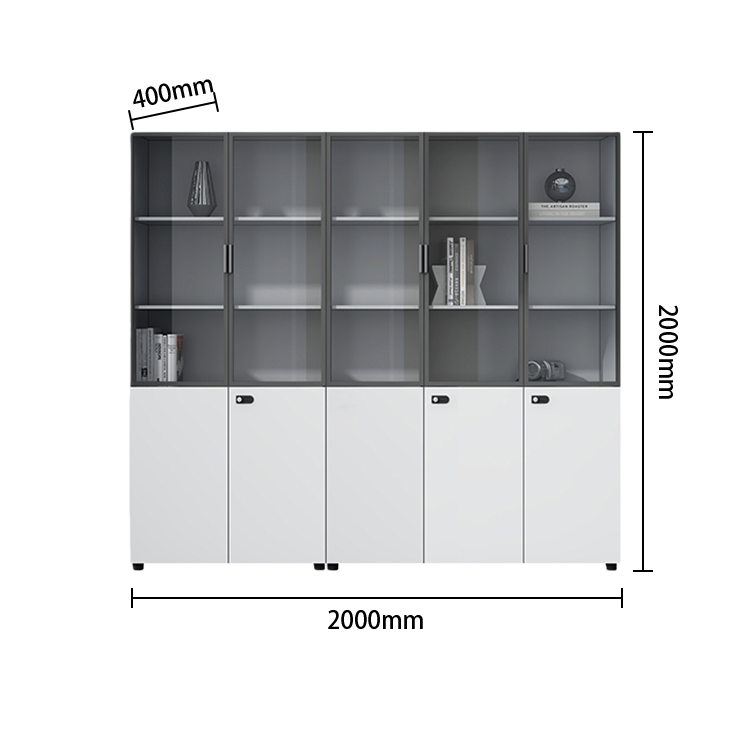 多目的な収納 壁面収納 ファイル収納 オフィス用 大容量収納 ダイヤル錠 ガラス扉 ホワイト ベージュ カスタマイズ可能 BGCWG-N068