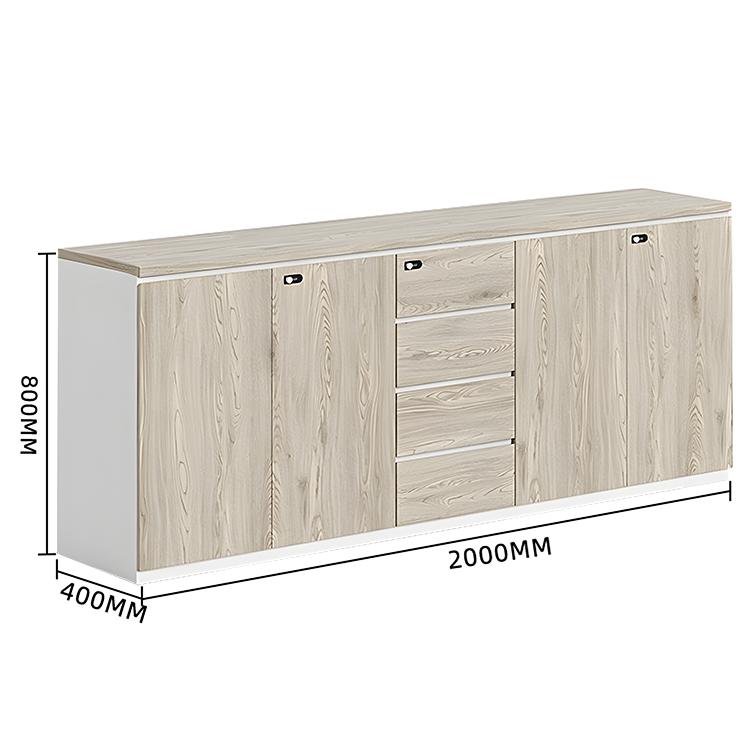 木製キャビネット 収納キャビネット 扉付き収納 ダイヤル錠 可動棚板 大容量収納 シンプル オーク カスタマイズ可能 BGCWG-N018