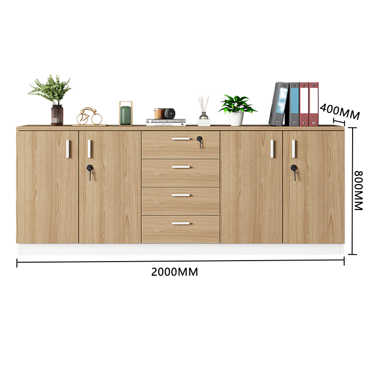 収納キャビネット オフィスキャビネット 鍵付き 引き出し 大容量収納 シンプル ウォールナット カスタマイズ可能 BGCWG-N043