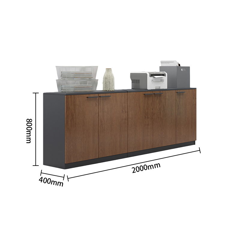 オフィスキャビネット オフィス収納 収納家具 オフィス用 大容量収納 収納庫 ウォールナット グレー カスタマイズ可能 BGCWG-N070