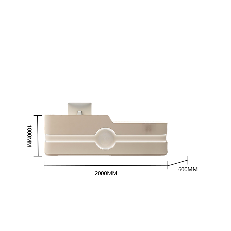 受付カウンター レジカウンター エントランス受付 店舗用 サロン 大容量収納 ベージュ カスタマイズ可能 JDQT-BODS-N004