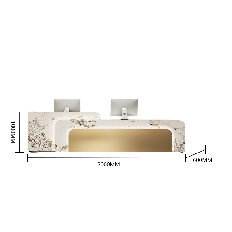 受付カウンター レジカウンター 店舗用 焼付塗装 LEDライト付き 大容量収納 ブラック カスタマイズ可能 JDQT-BODS-N024