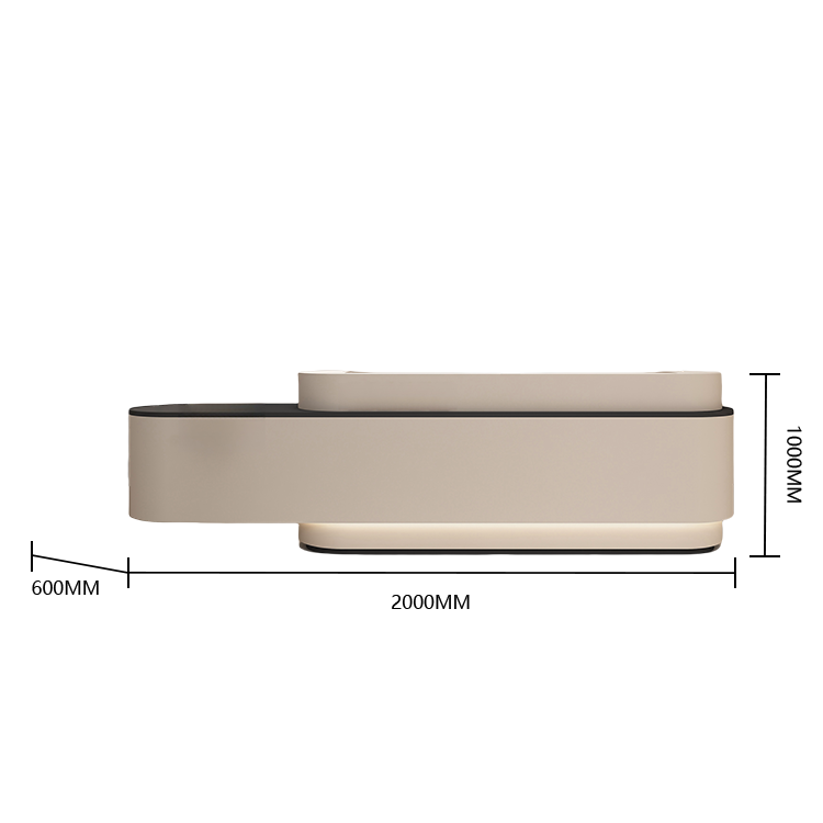 受付カウンター レジカウンター 大型カウンター サロン 焼付塗装 大容量収納 ベージュ カスタマイズ可能 JDQT-BODS-N026