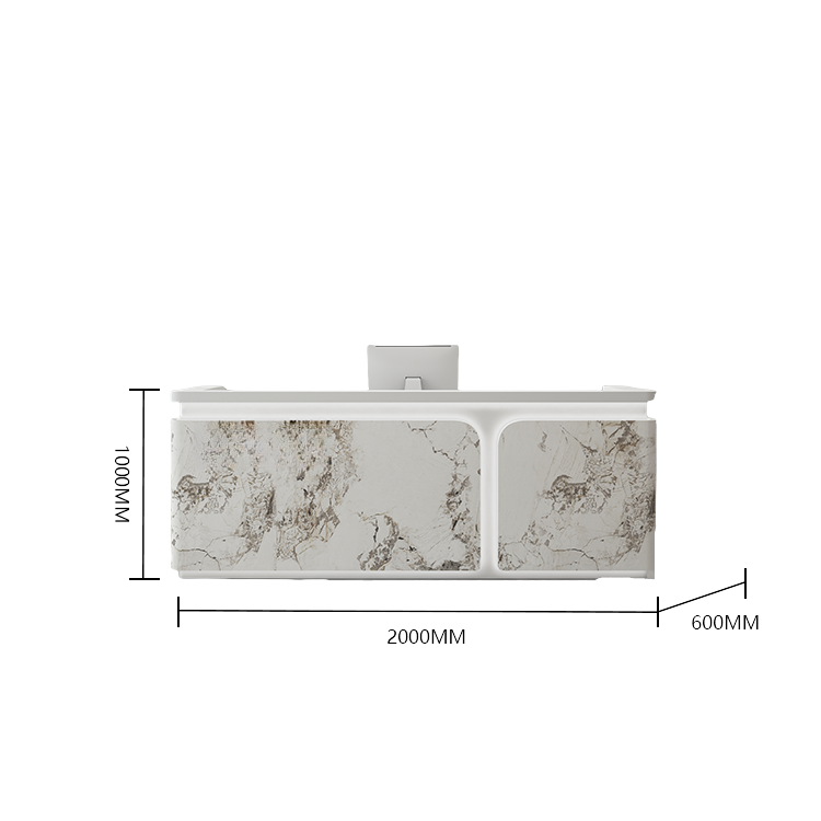 受付カウンター レジカウンター 受付台 大型 サロン 焼付塗装 大容量 ベージュ カスタマイズ可能 JDQT-BODS-N022