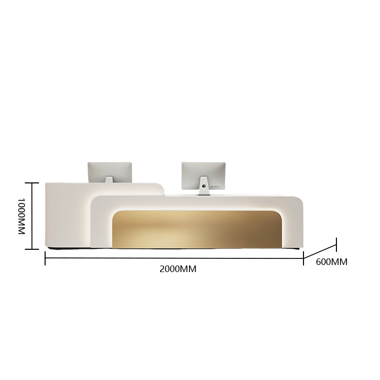 受付カウンター レジカウンター 店舗用 焼付塗装 LEDライト付き 大容量収納 ブラック カスタマイズ可能 JDQT-BODS-N024