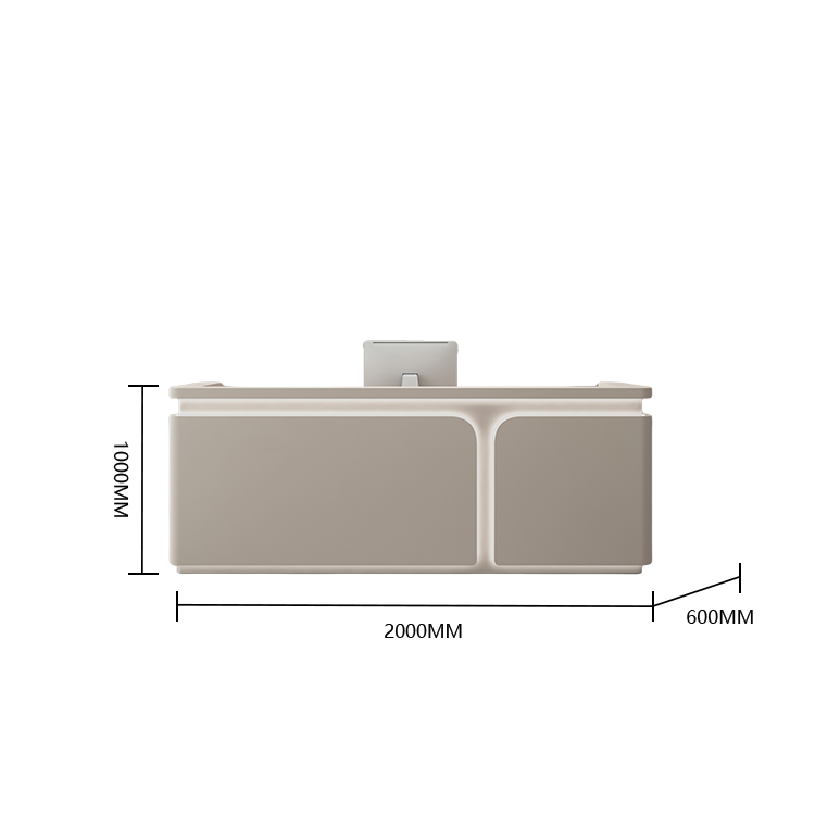 受付カウンター レジカウンター 受付台 大型 サロン 焼付塗装 大容量 ベージュ カスタマイズ可能 JDQT-BODS-N022