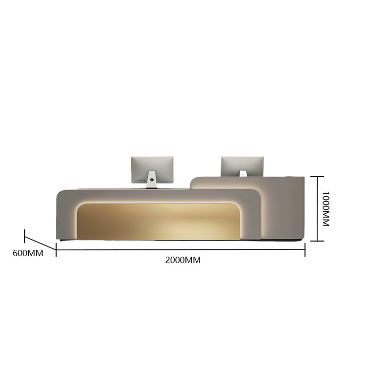 受付カウンター レジカウンター 店舗用 焼付塗装 LEDライト付き 大容量収納 ブラック カスタマイズ可能 JDQT-BODS-N024