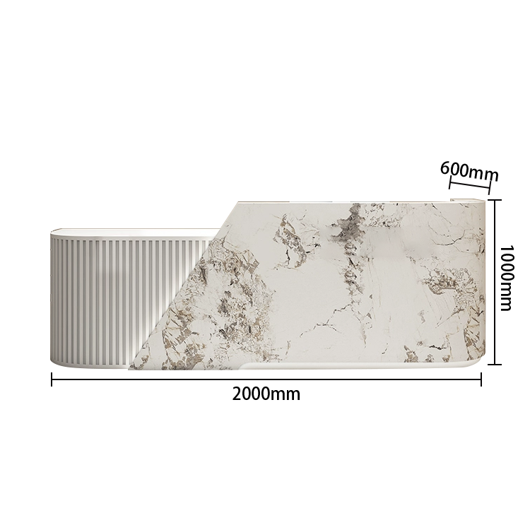 受付カウンター レジカウンター フロント 受付台 店舗用 サロン 引き出し 洗練 ベージュ カスタマイズ可能 JDQT-BODS-N002