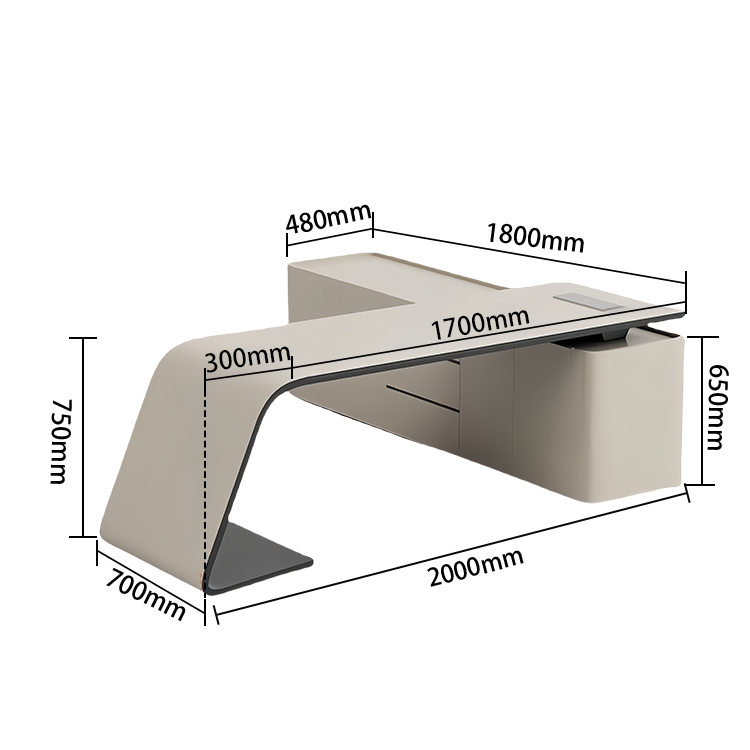 エグゼクティブデスク ワークデスク オフィスデスク デスク 役員デスク 焼付塗装 PC収納 引き出し カスタマイズ可能 LBZ-N052