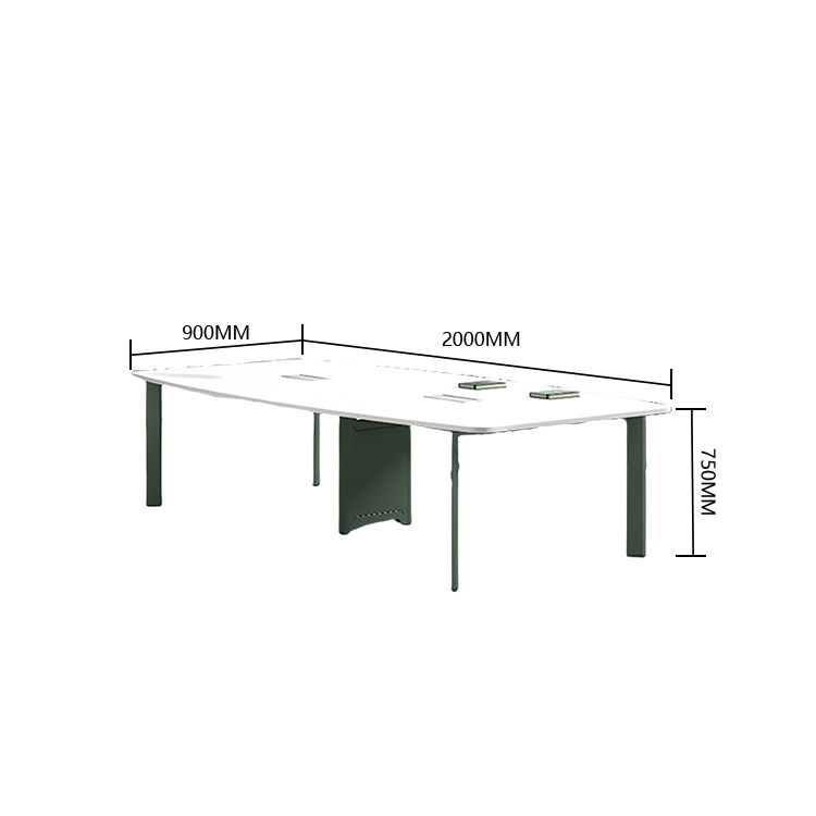 会議テーブル 作業テーブル ミーティングテーブル 大型テーブル 商談テーブル 会議室用 事務用 オフィス用 安定性のある脚 広々とした天板 配線ボックス付き 下肢空間 丈夫 配線便利 シンプル スタイリッシュ ホワイト カスタマイズ可能 HYZ-YDD-N009