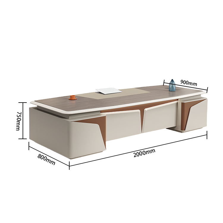 エグゼクティブデスク ワークデスク オフィスデスク 焼付塗装 キャビネット付き 大容量収納 おしゃれ カスタマイズ可能 LBZ-N070