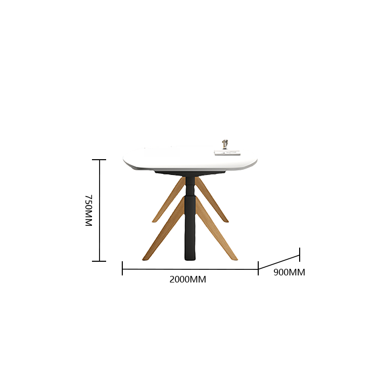 会議テーブル 事務机 ミーティングテーブル 昇降テーブル 商談テーブル 会議室用 事務用 商談用 安定性のある脚 広々とした天板 エコ素材 エッジシーリング処理 R加工 機能性 洗練 おしゃれ ホワイト カスタマイズ可能 HYZ-YDD-N004