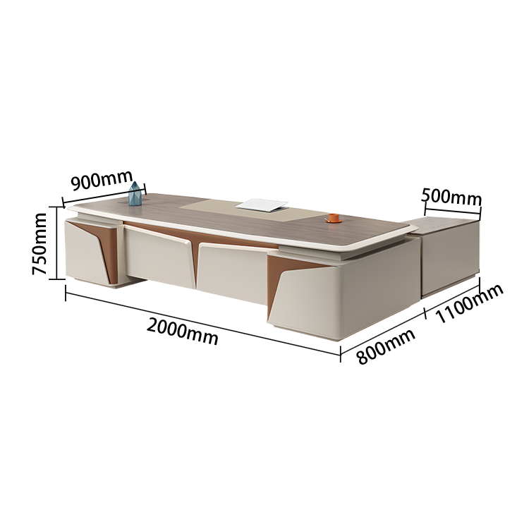 エグゼクティブデスク ワークデスク オフィスデスク 焼付塗装 キャビネット付き 大容量収納 おしゃれ カスタマイズ可能 LBZ-N070