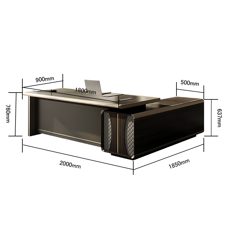 エグゼクティブデスク オフィスデスク 社長机 木目調 レザー 配線ボックス 大容量 ウォールナット 重役 カスタマイズ可能 LBZ-N067