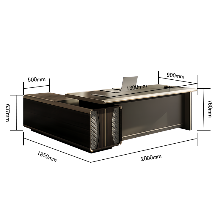 エグゼクティブデスク オフィスデスク 社長机 木目調 レザー 配線ボックス 大容量 ウォールナット 重役 カスタマイズ可能 LBZ-N067