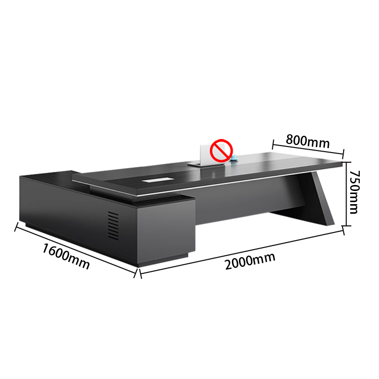 エグゼクティブデスク ワークデスク オフィスデスク L型デスク 社長机 幕板付き 配線ボックス 高級感 カスタマイズ可能 LBZ-N005