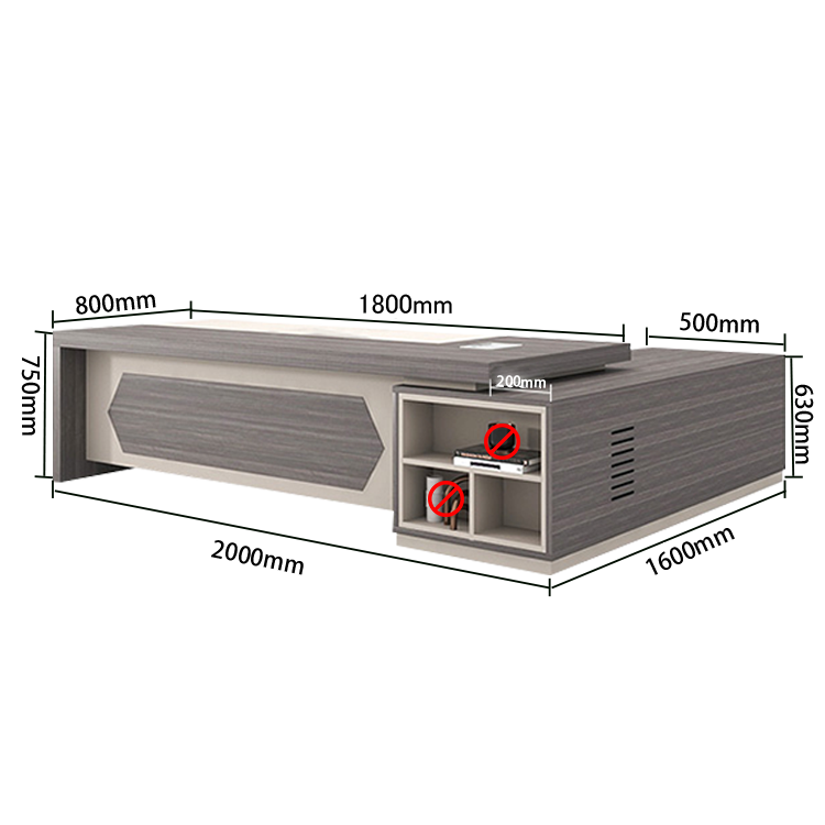 オフィスデスク エグゼクティブデスク 社長机 サイドキャビネット 配線ボックス ダイヤル錠 シンプル カスタマイズ可能 LBZ-N011