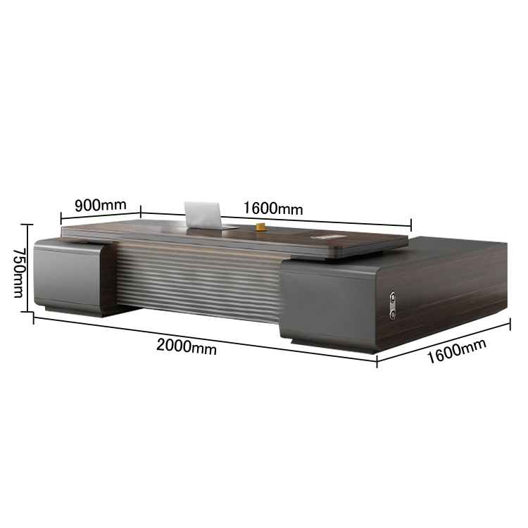 役員デスク ワークデスク オフィスデスク エグゼクティブデスク 冷却ファン 配線ボックス 高級感 カスタマイズ可能 LBZ-N017