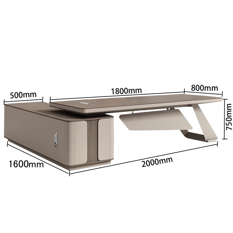 オフィスデスク エグゼクティブデスク 社長机 冷却ファン PC収納スペース 焼付塗装 高級感 グレー カスタマイズ可能 LBZ-N008