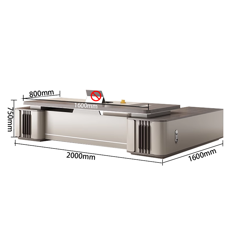 ワークデスク オフィスデスク エグゼクティブデスク 社長机 R加工 焼付塗装 配線ボックス 高級感 カスタマイズ可能 LBZ-N010