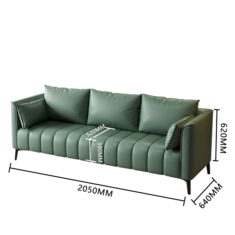 レザーソファー 応接ソファ 応接セット 受付ソファー 3人掛け 無垢材フレーム 柔軟性 シンプル ダークグレー JDSF-N001