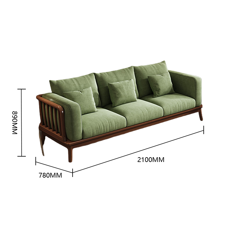 リビングソファ 北欧ソファ 在宅用 木製フレーム 3人掛け 肘掛け付き 人間工学 柔らかい アイボリー カスタマイズ可能 JYSF-N005