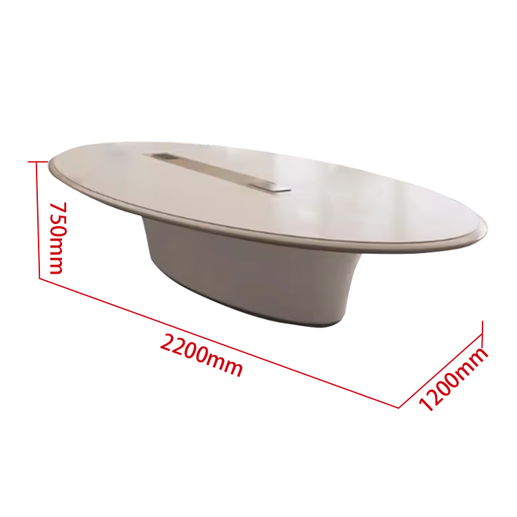 会議用テーブル 楕円テーブル ミーティングテーブル 会議室用 配線ボックス 焼付塗装 二重天板 厚手 カスタマイズ可能 HYZ-N019