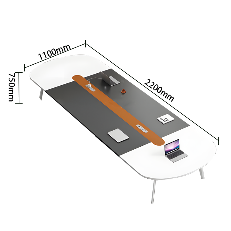 会議テーブル ミーティングテーブル 会議室用 事務用 エッジ加工 シンプル 快適 カーキ ブラック カスタマイズ可能 HYZ-N005