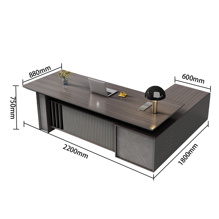 エグゼクティブデスク オフィスデスク 社長机 木製デスク 社長室 仕事用 木目調 ダイヤル錠 高級感 ダークウォールナット LBZ-N030