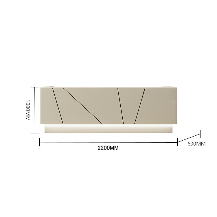 受付カウンター レジカウンター 受付台 大型カウンター サロン 大容量収納 エレガント ベージュ カスタマイズ可能 JDQT-BODS-N011