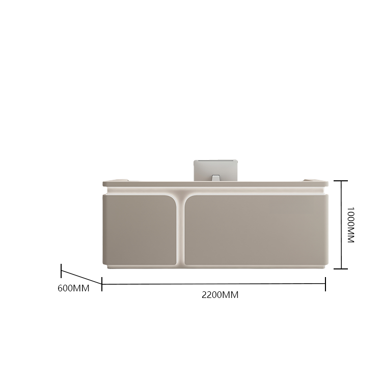 受付カウンター レジカウンター 受付台 大型 サロン 焼付塗装 大容量 ベージュ カスタマイズ可能 JDQT-BODS-N022