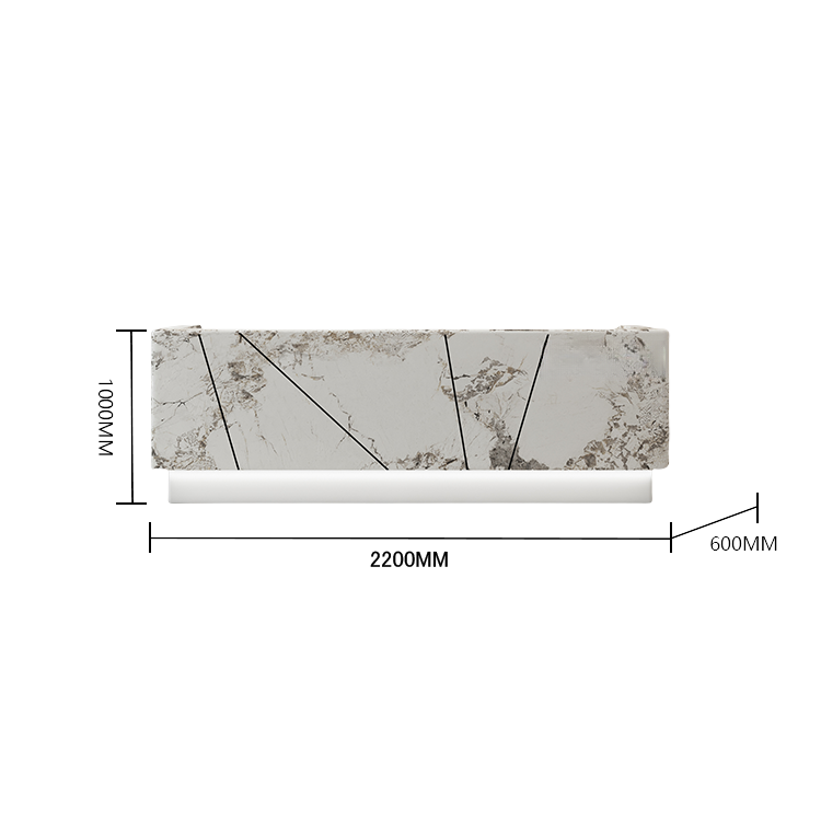 受付カウンター レジカウンター 受付台 大型カウンター サロン 大容量収納 エレガント ベージュ カスタマイズ可能 JDQT-BODS-N011