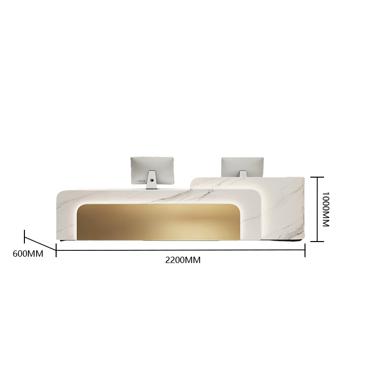 受付カウンター レジカウンター 店舗用 焼付塗装 LEDライト付き 大容量収納 ブラック カスタマイズ可能 JDQT-BODS-N024