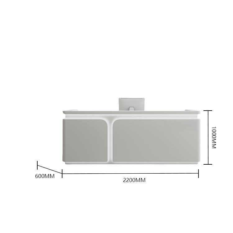 受付カウンター レジカウンター 受付台 大型 サロン 焼付塗装 大容量 ベージュ カスタマイズ可能 JDQT-BODS-N022