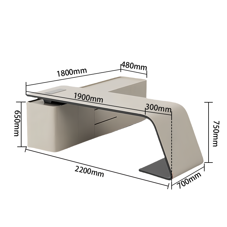 エグゼクティブデスク ワークデスク オフィスデスク デスク 役員デスク 焼付塗装 PC収納 引き出し カスタマイズ可能 LBZ-N052