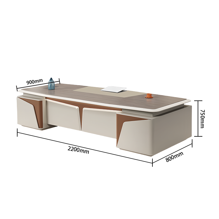 エグゼクティブデスク ワークデスク オフィスデスク 焼付塗装 キャビネット付き 大容量収納 おしゃれ カスタマイズ可能 LBZ-N070